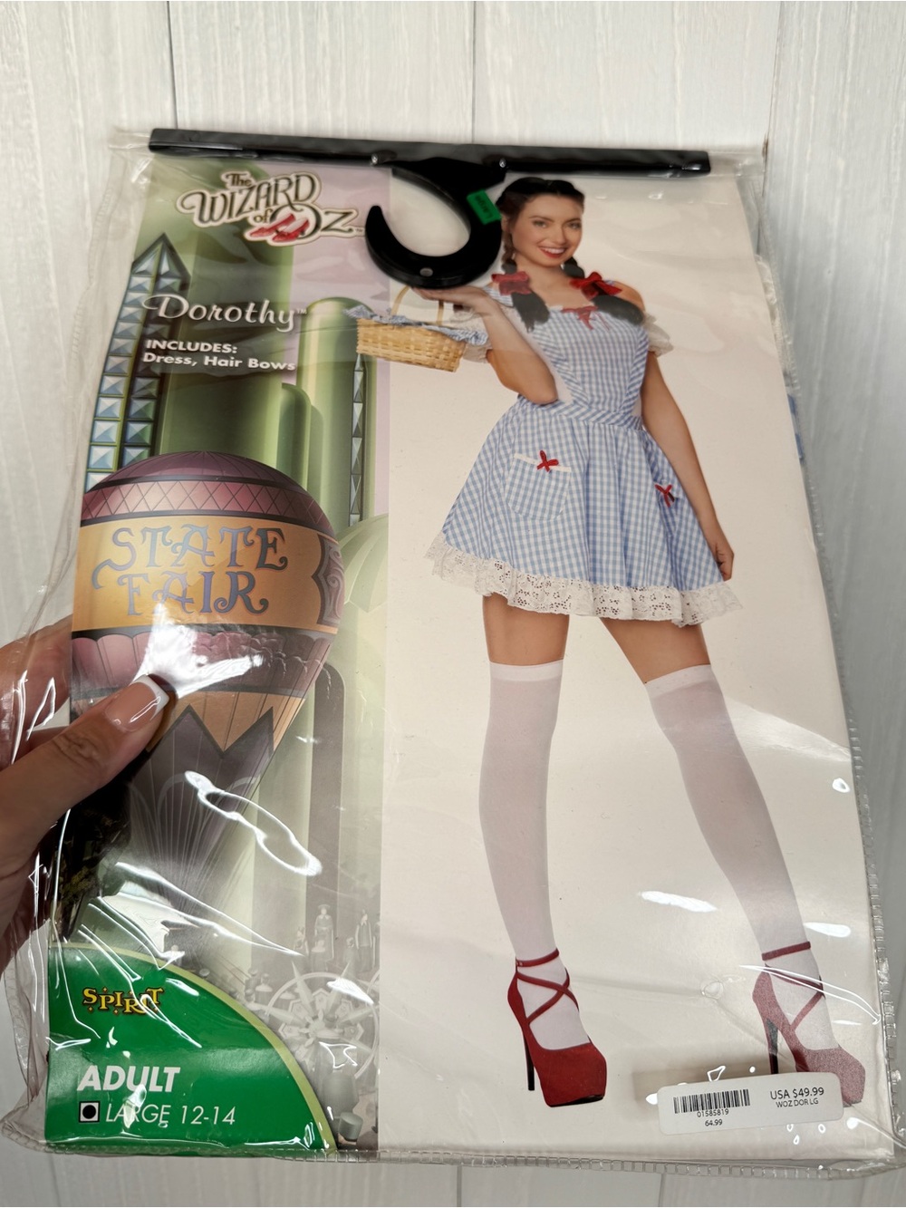 Official Wizard of Oz Dorothy Costume Adult Spirit Halloween L